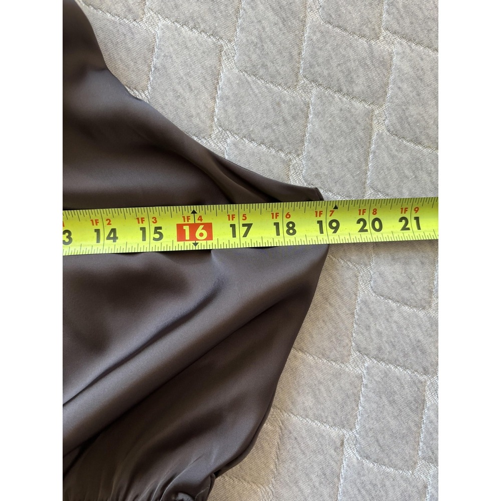 Billy J Esther Maxi Dress Womens 10 Brown Satin Halter Wedding Formal Evening - Picture 7 of 7